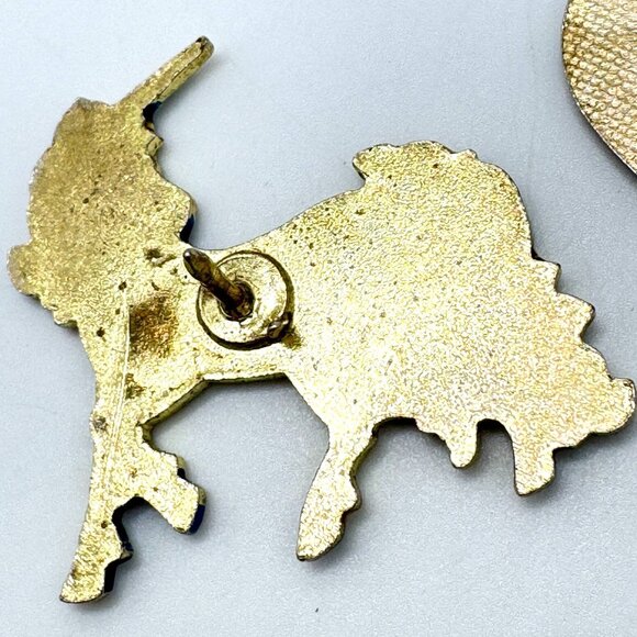 Set Of 3 Vintage Unicorn Enamel Pin Brooch Gold Tone Heart Rainbow Black Retro - Picture 7 of 9